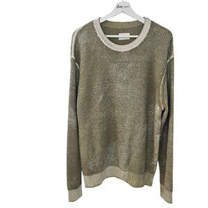 Aime Leon Dore Mens Washed Knit Long Sleeve Sweater, Cotton,Quiet Luxury, Size L